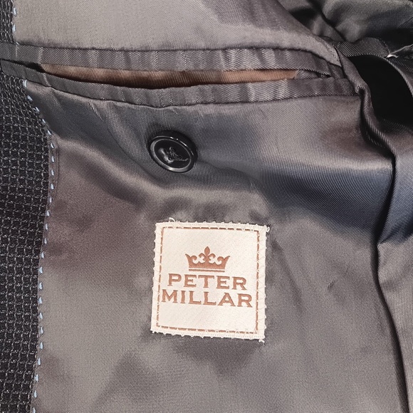 Peter Millar Crown Mens Sport Coat Blazer Jacket Size 44T 100% Wool 2 Button - Picture 7 of 11